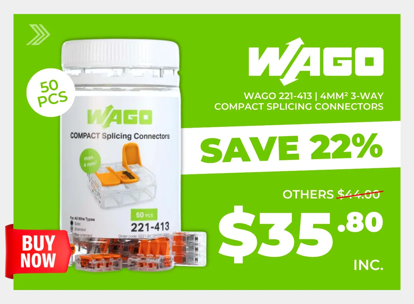 Click to shop the 221-413 WAGO Splicing Connectors. 