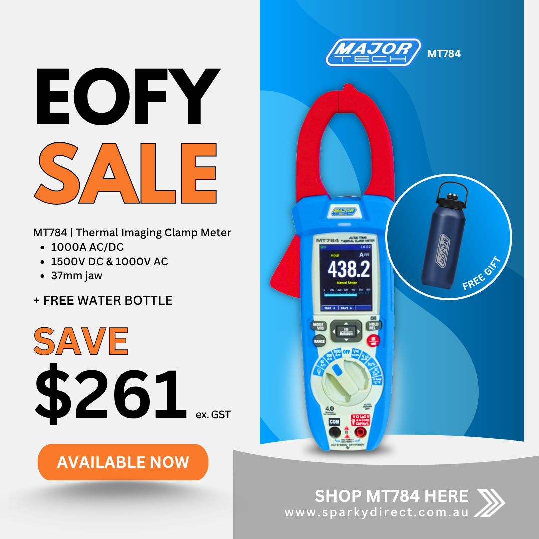Click here for a thermal imaging clamp meter promotion with specifications and a free water bottle.
