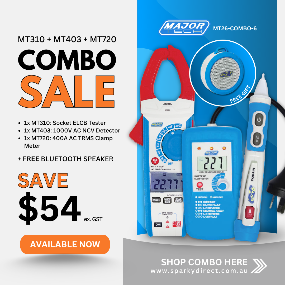 Click here for a combo kit with clamp meter, socket tester, and voltage detector plus free Bluetooth speaker.