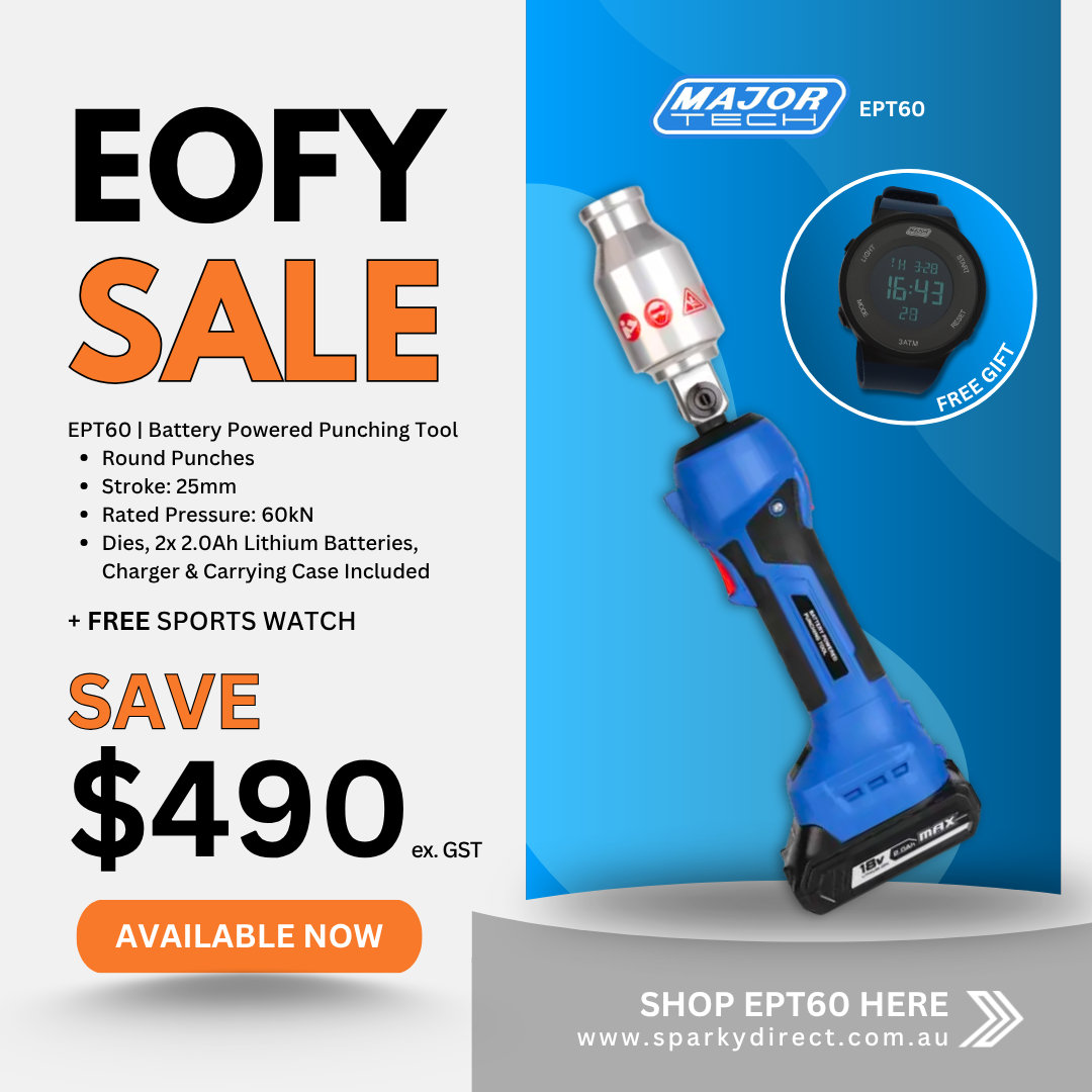 Click here for a battery-powered punching tool with round punches and a free sports watch promotion.