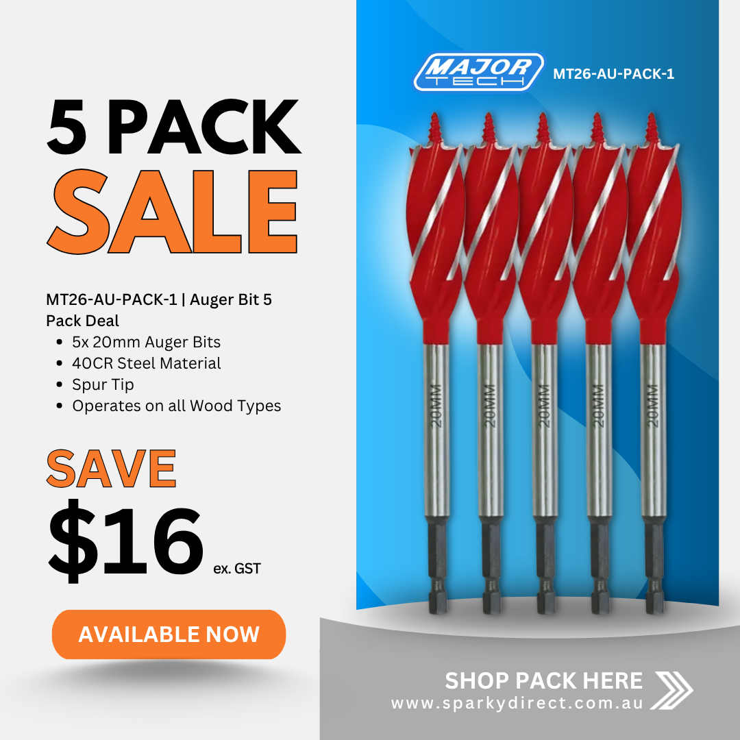 Click here for a 5-pack of 20mm auger drill bits designed for wood applications.