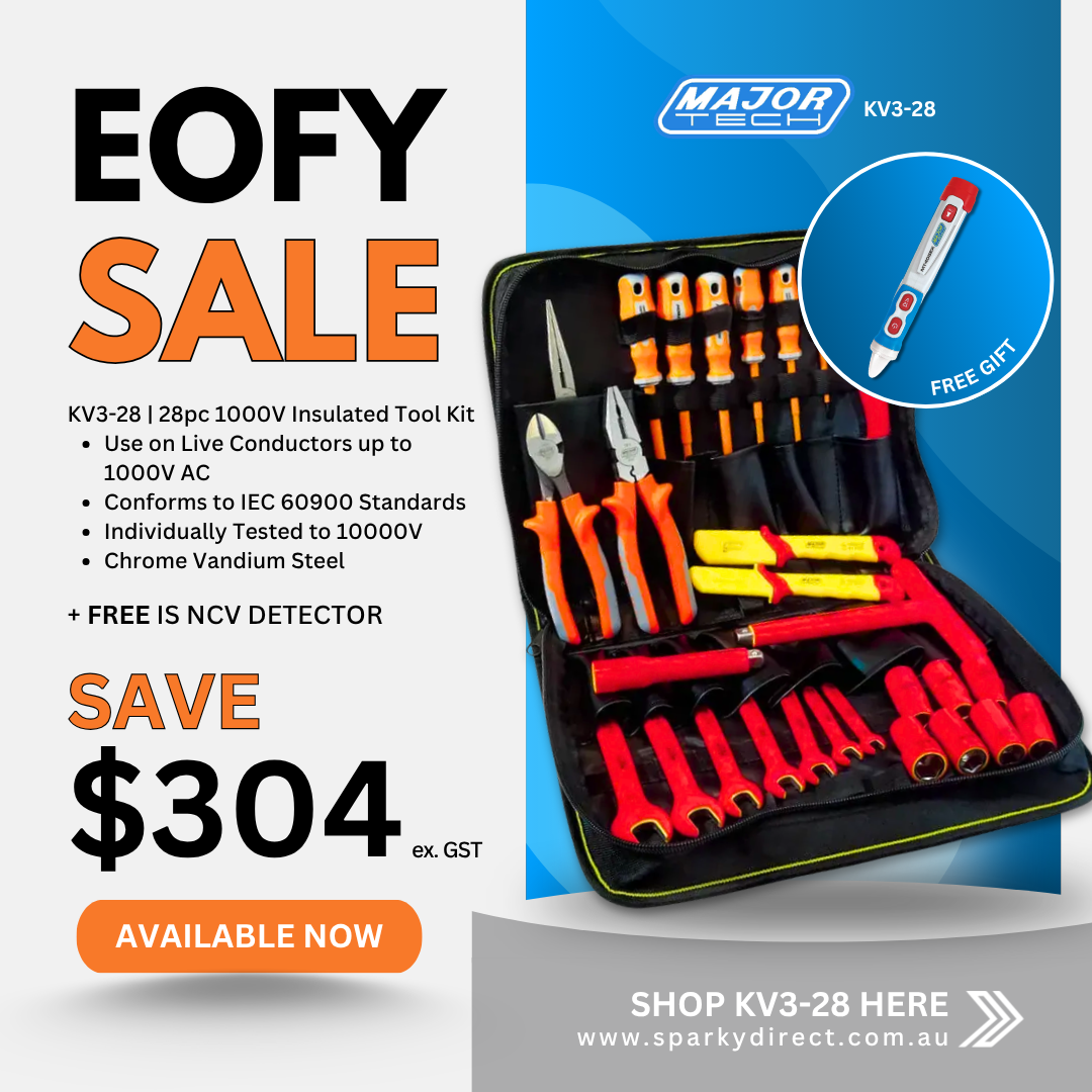 Click here for a 28-piece insulated tool kit suitable for live electrical work with a free NCV detector.