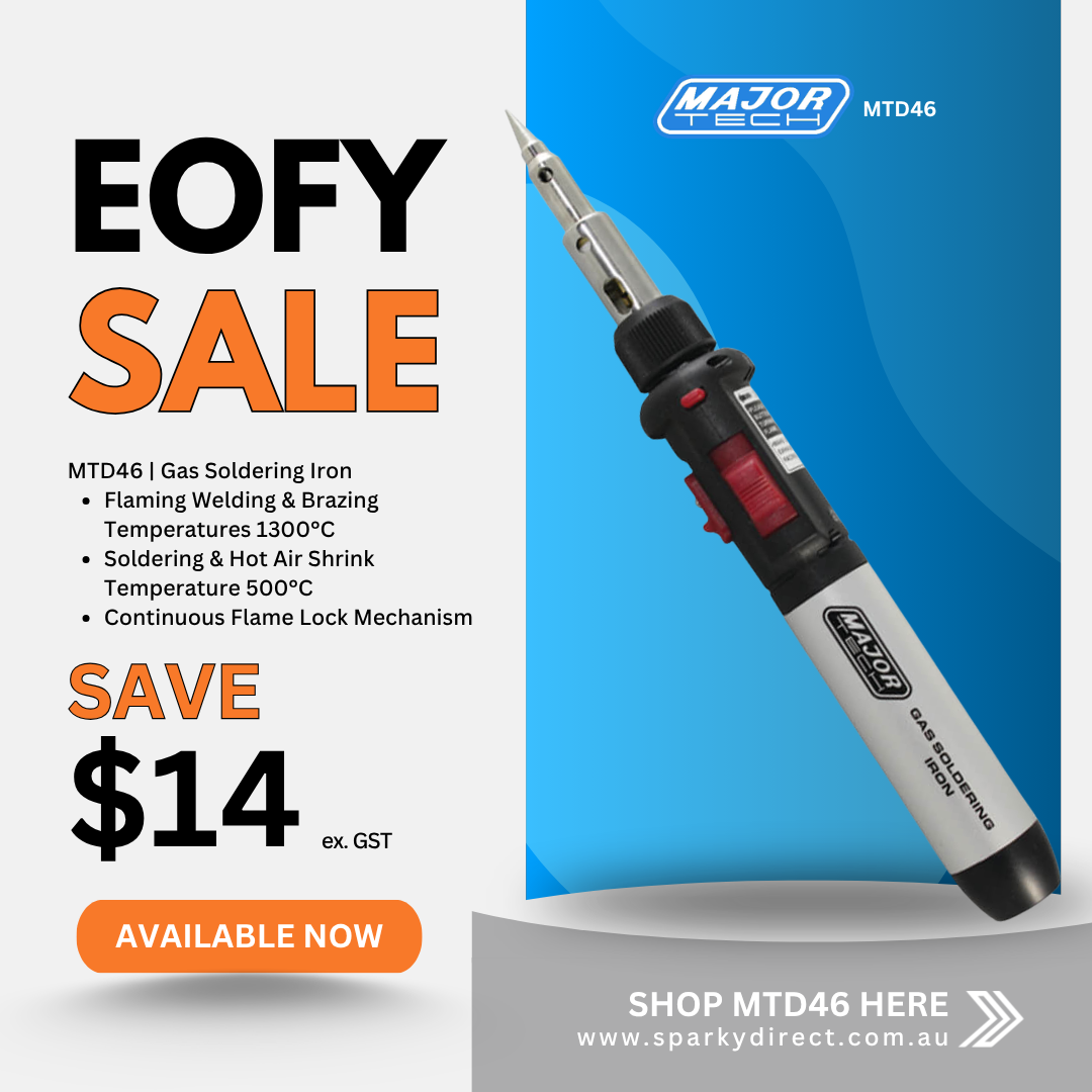 Click here for a gas soldering iron sale graphic highlighting temperature capabilities and discount pricing.