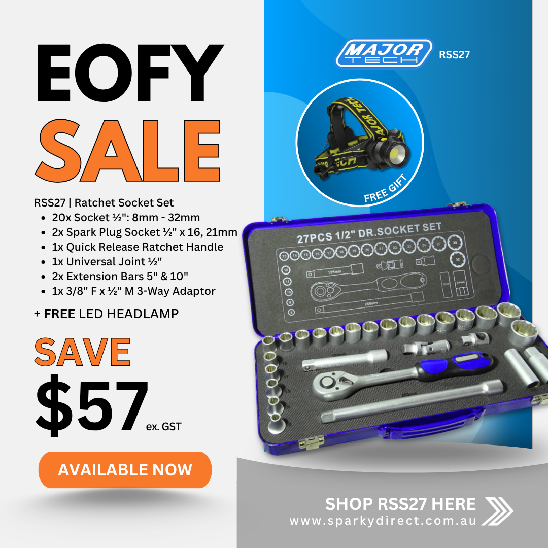 Click here for a ratchet socket set sale image featuring multiple sockets, accessories, and a free LED headlamp.