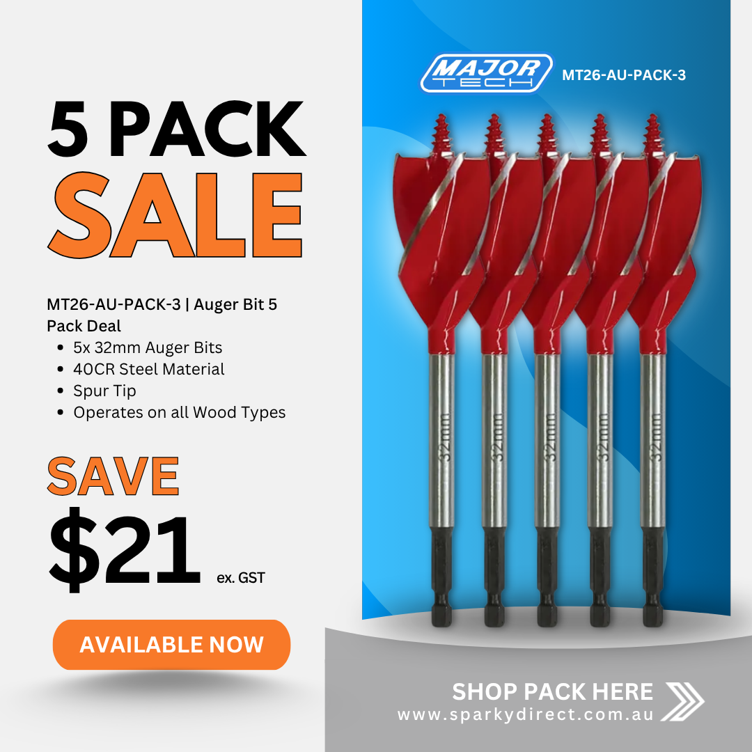 Click here for a 5-pack of 32mm auger drill bits for larger wood boring tasks.
