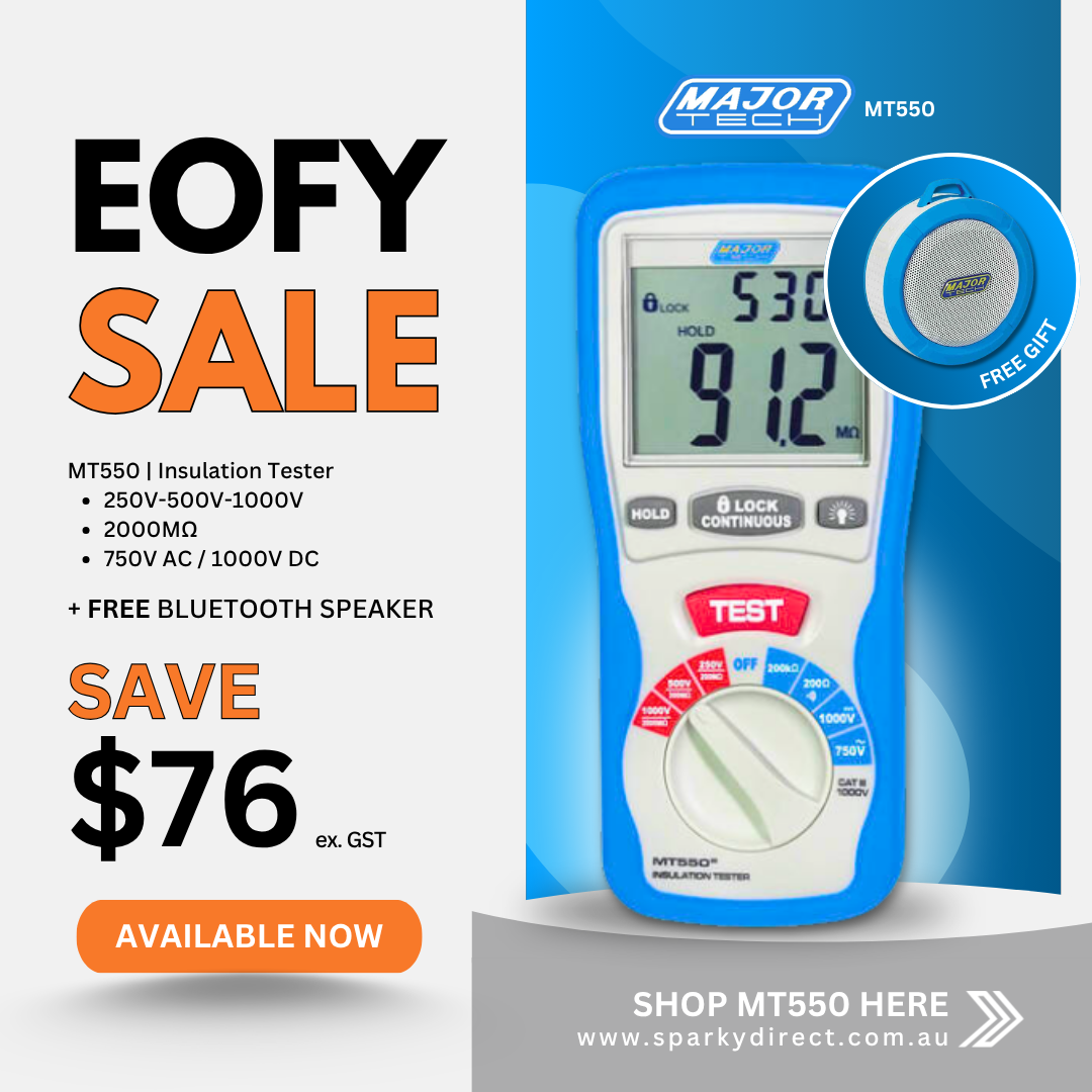 Click here for an advanced insulation tester promotion with higher capacity specs and free Bluetooth speaker.