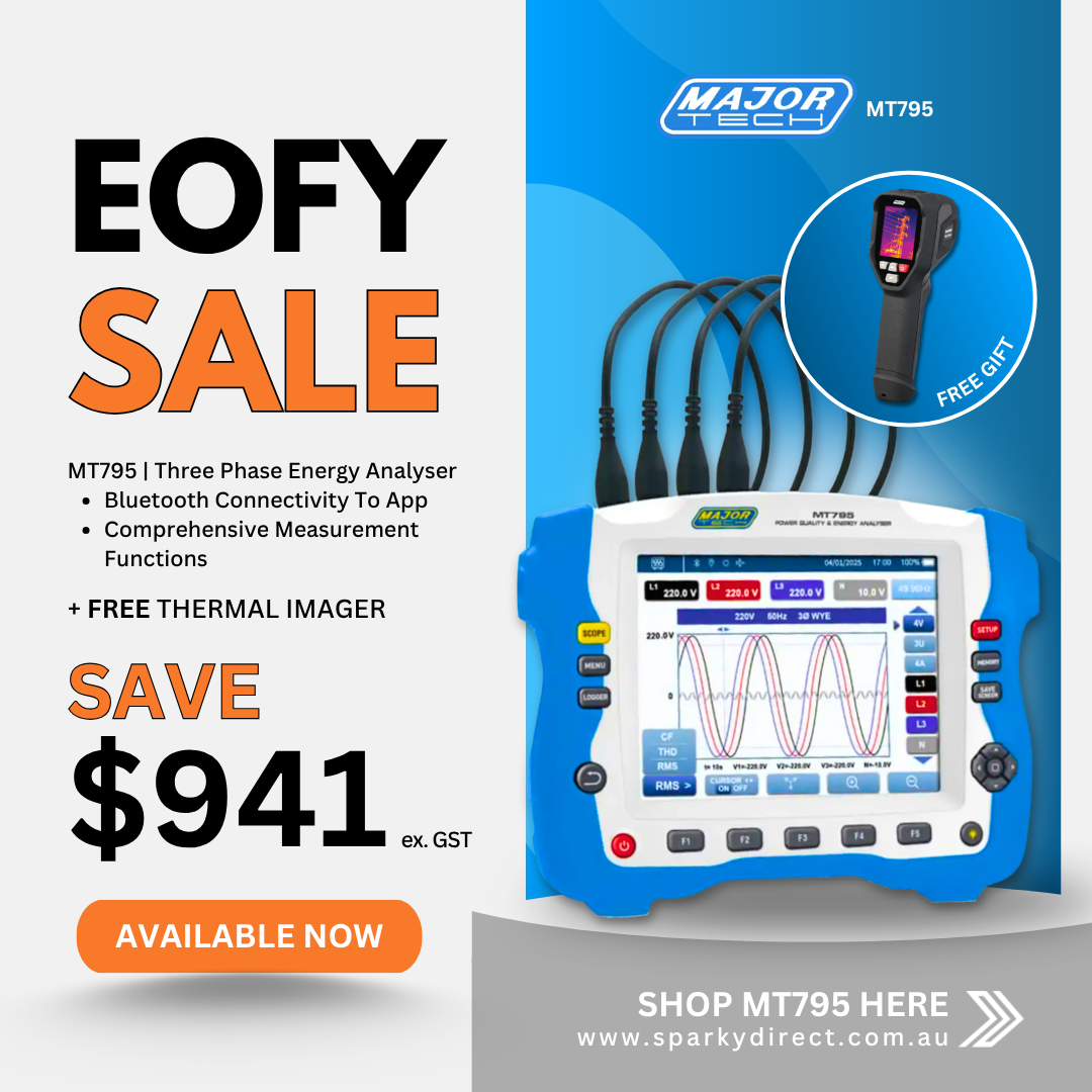 Click here for a three-phase energy analyser sale image with app connectivity and a free thermal imager.