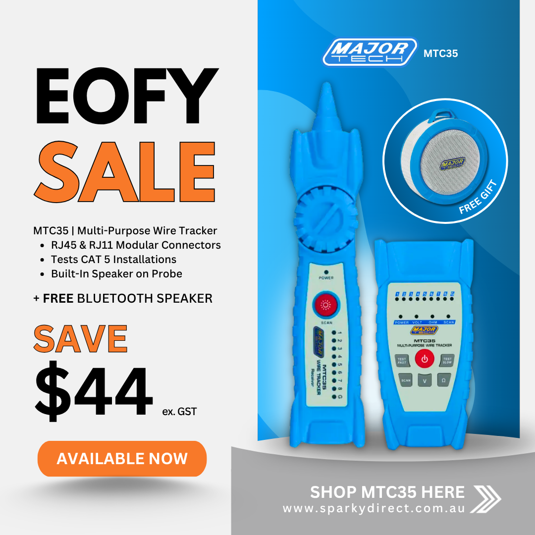 Click here for a multi-purpose wire tracker sale image with connector testing features and free Bluetooth speaker.