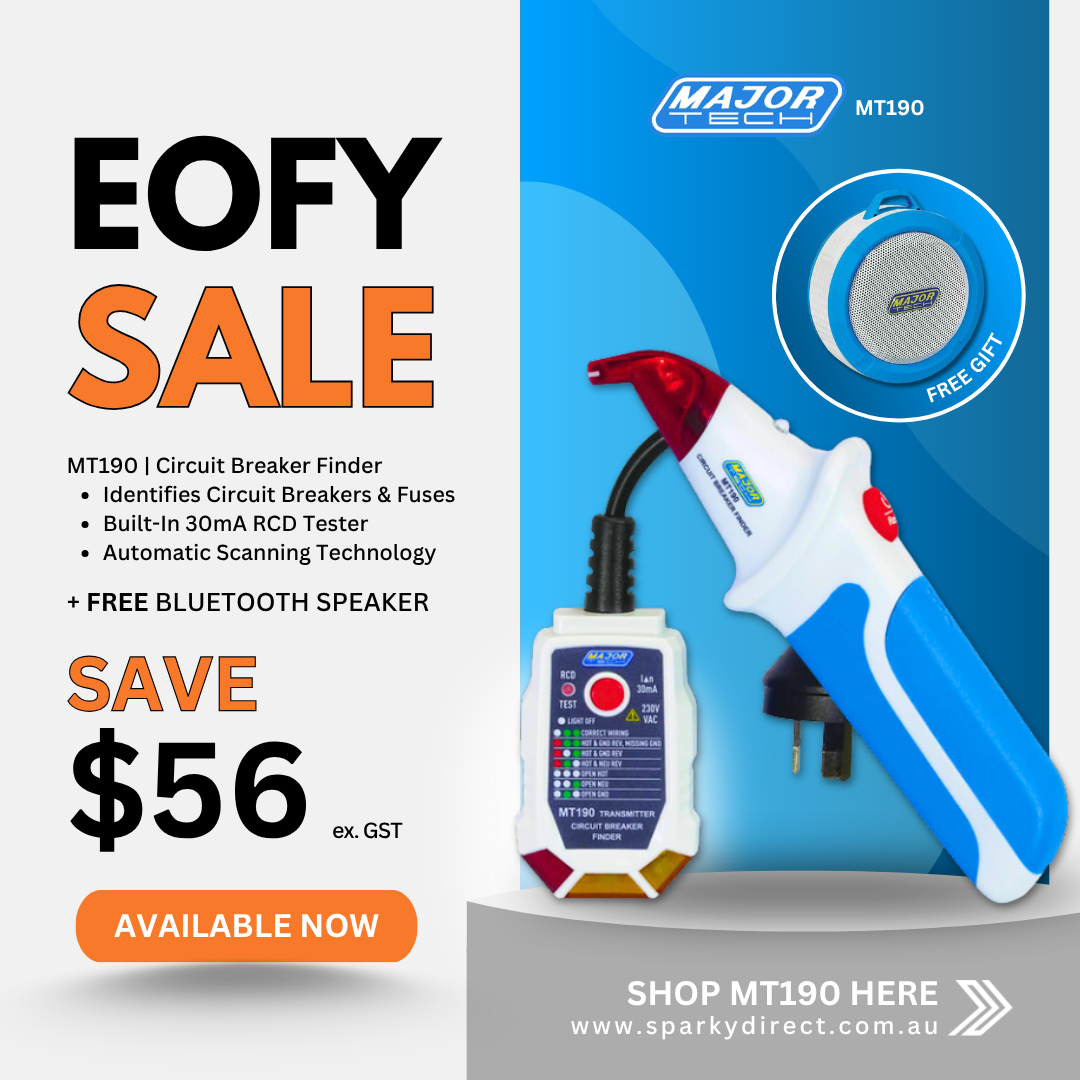Click here for a sale advertisement of a circuit breaker finder tool with a free Bluetooth speaker offer.