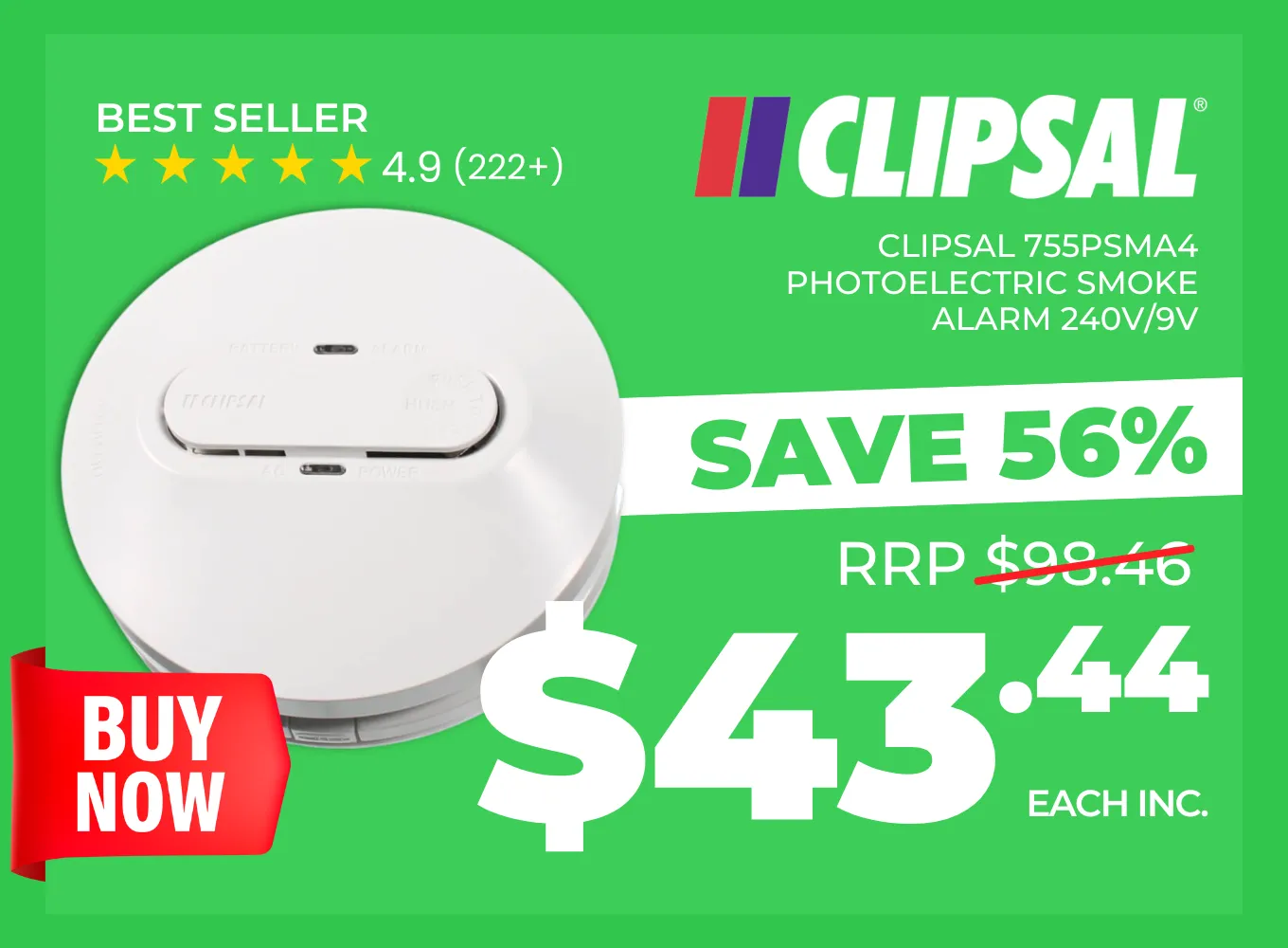Click here for a Clipsal photoelectric smoke alarm.