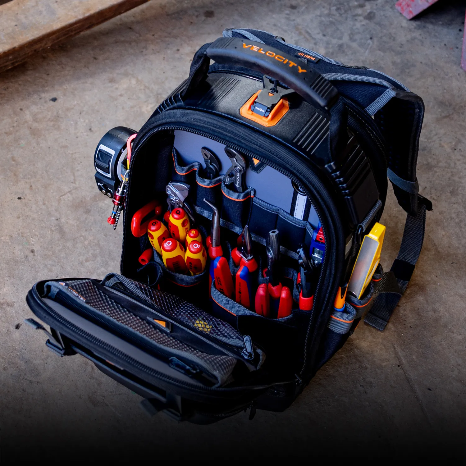 Click here to shop Rogue 45 Tool Backpack 29 Pockets LED Light