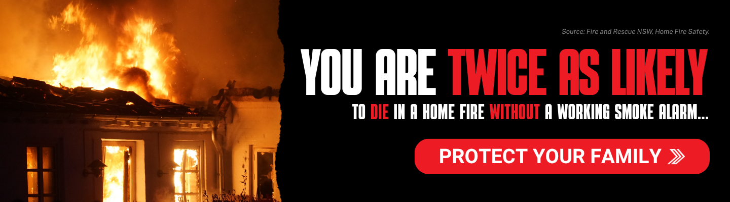 Click here for a home engulfed in flames with a warning that you are twice as likely to die in a house fire without a working smoke alarm.