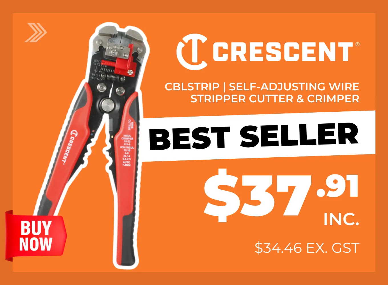 Click here for a Crescent self-adjusting wire stripper, cutter, and crimper priced at $37.34.