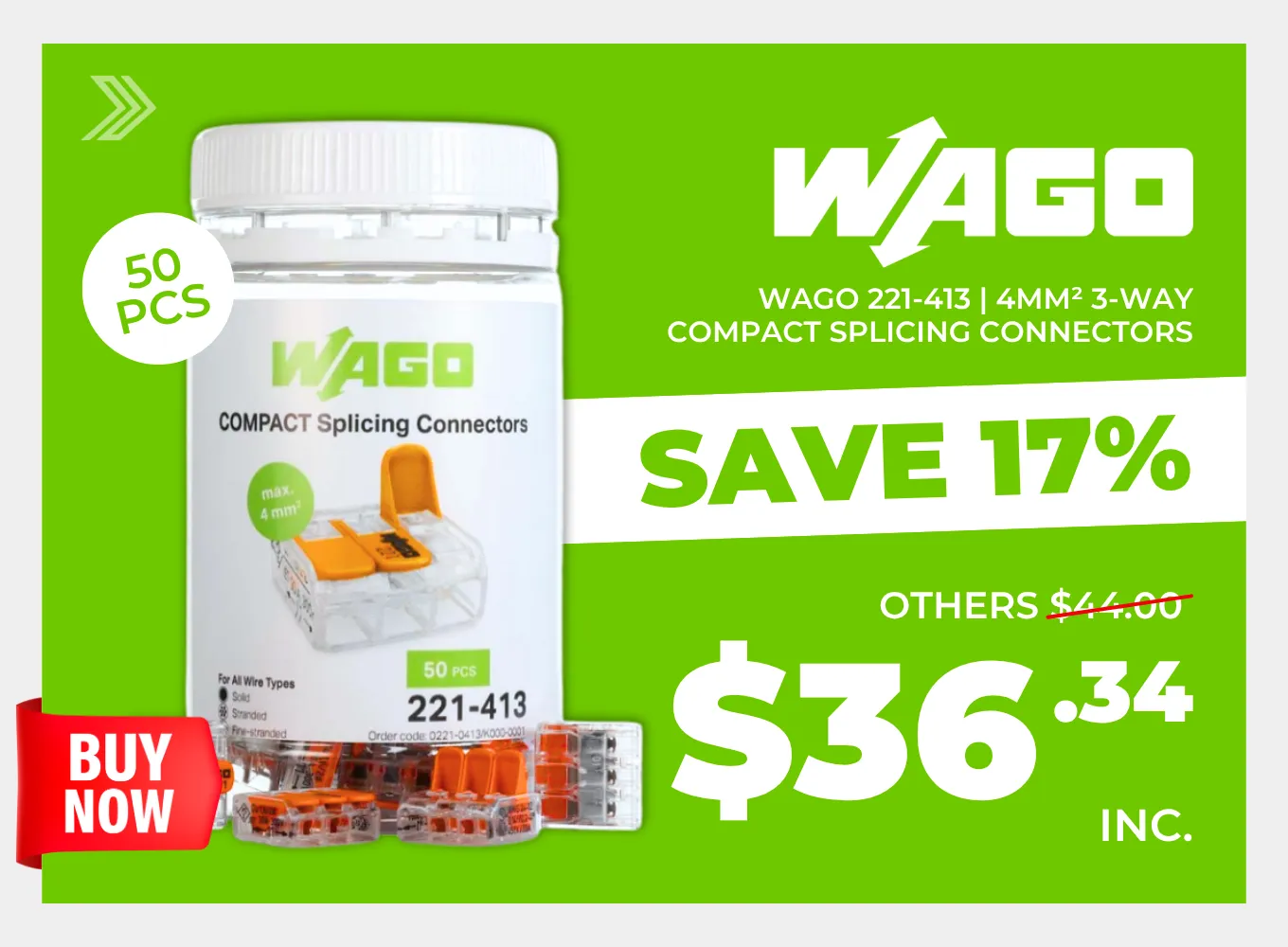 Click to shop the 221-413 WAGO Splicing Connectors. 