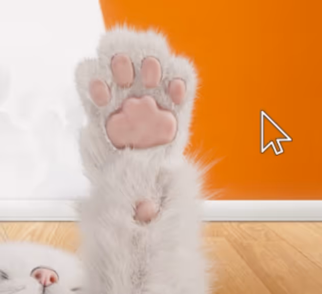 Thumbnail view of the Alpina Farben GmbH display ad showing a white cat paw