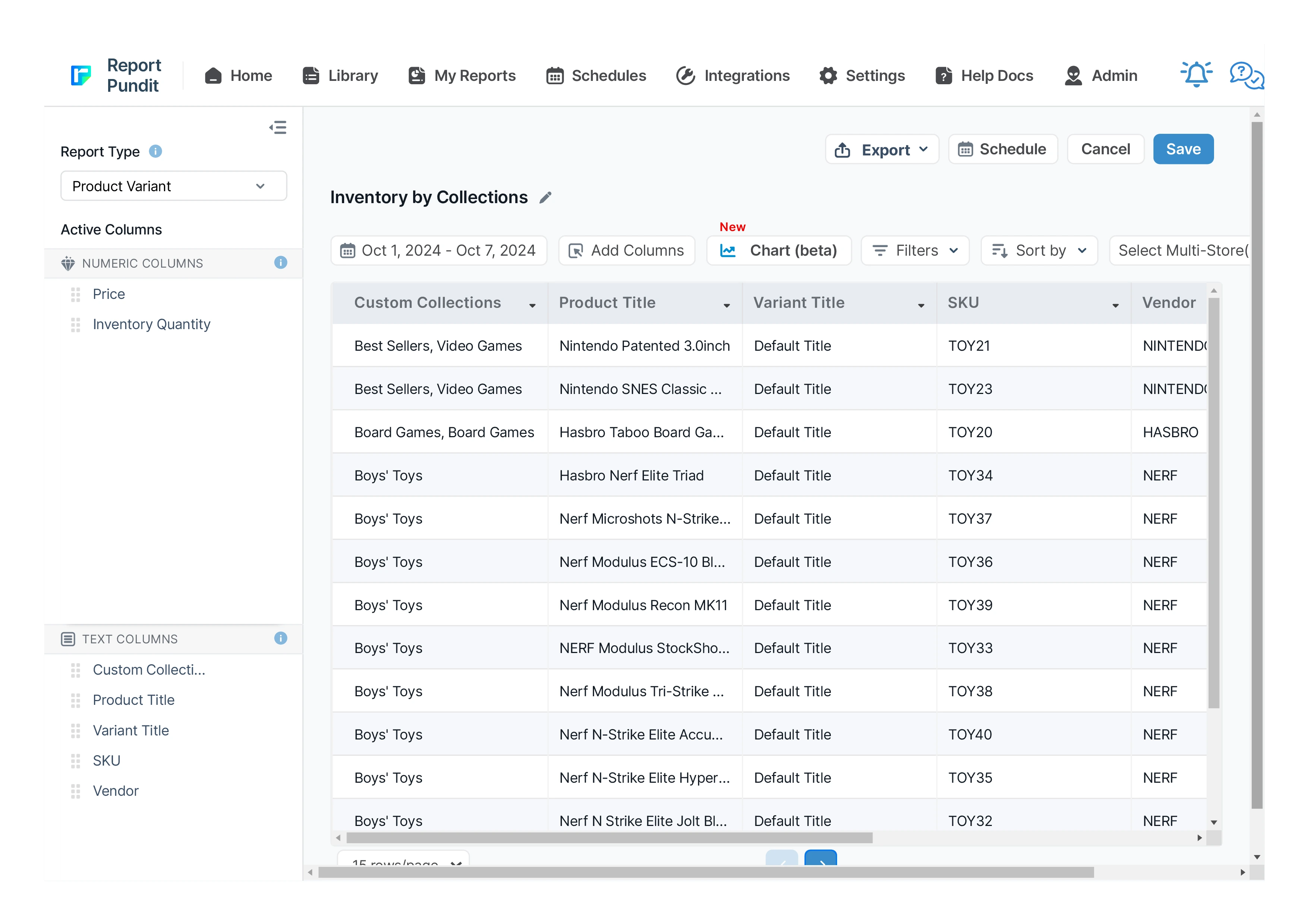Inventory by Collections