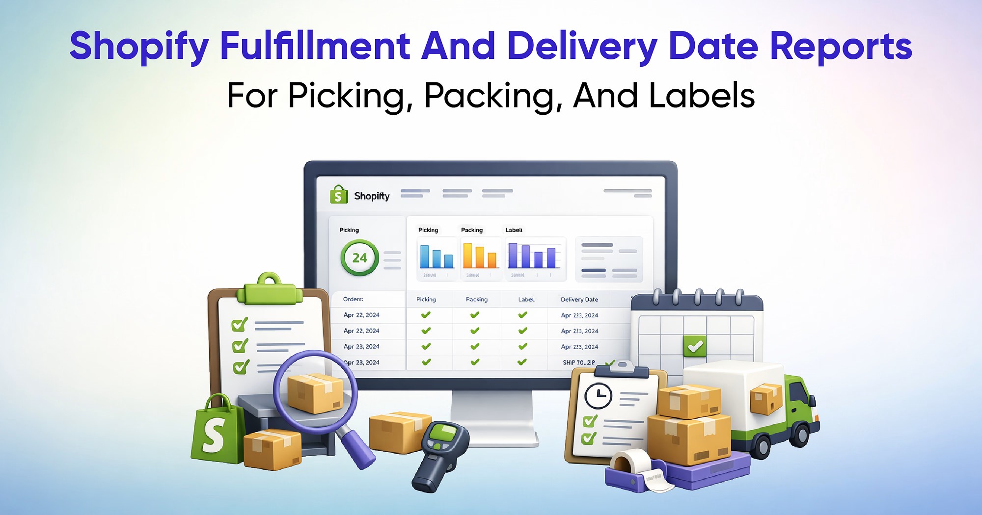 Shopify Fulfillment And Delivery Date Reports For Picking, Packing, And Labels