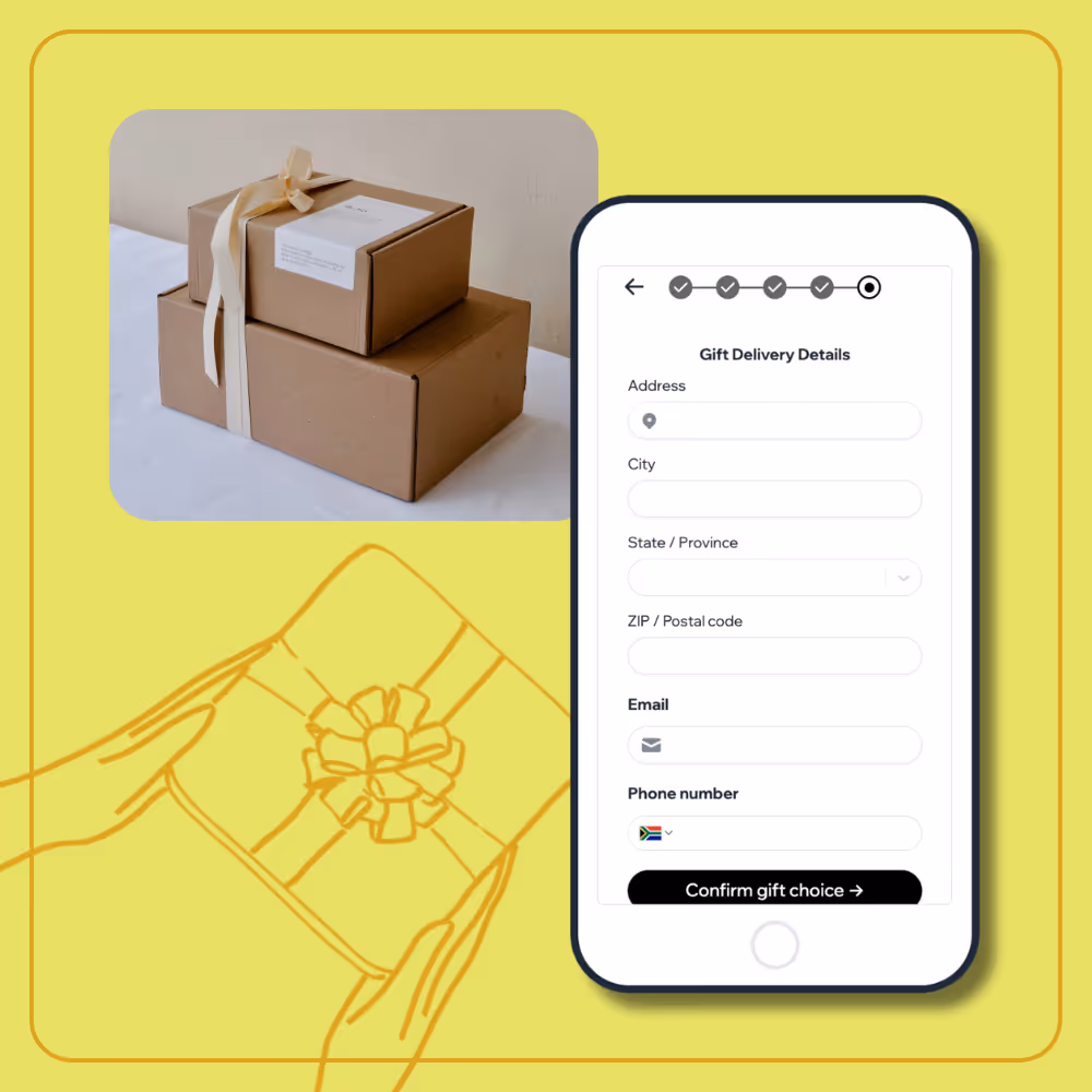 Diagram showing that recipients can fill in their delivery details