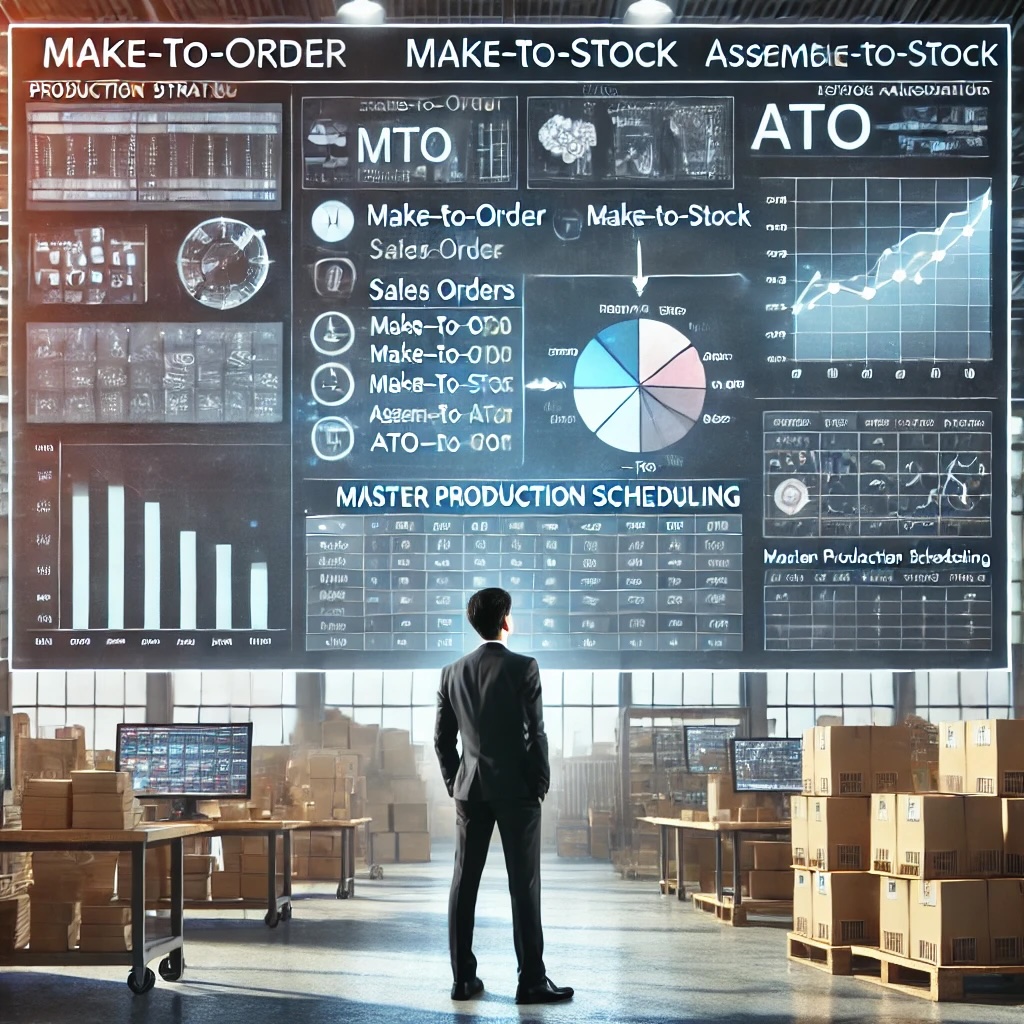 Master Production Scheduling: MTO, MTS, ATO manufacturing strategies