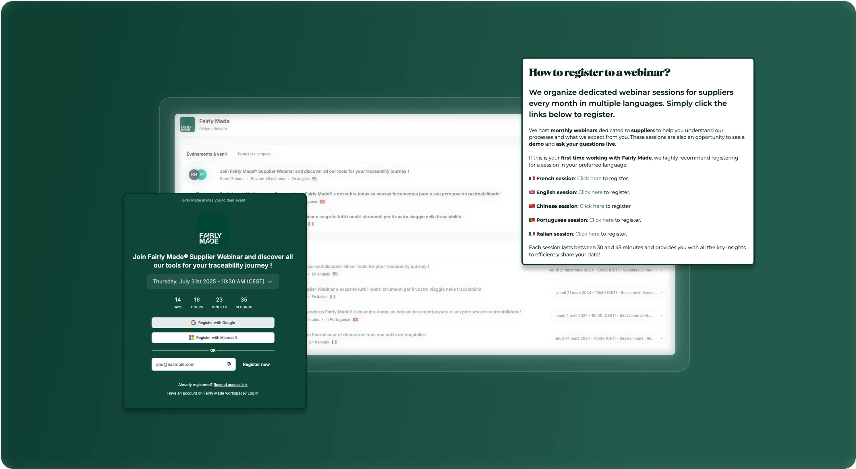 Webinar dei fornitori — Piattaforma Fairly Made
