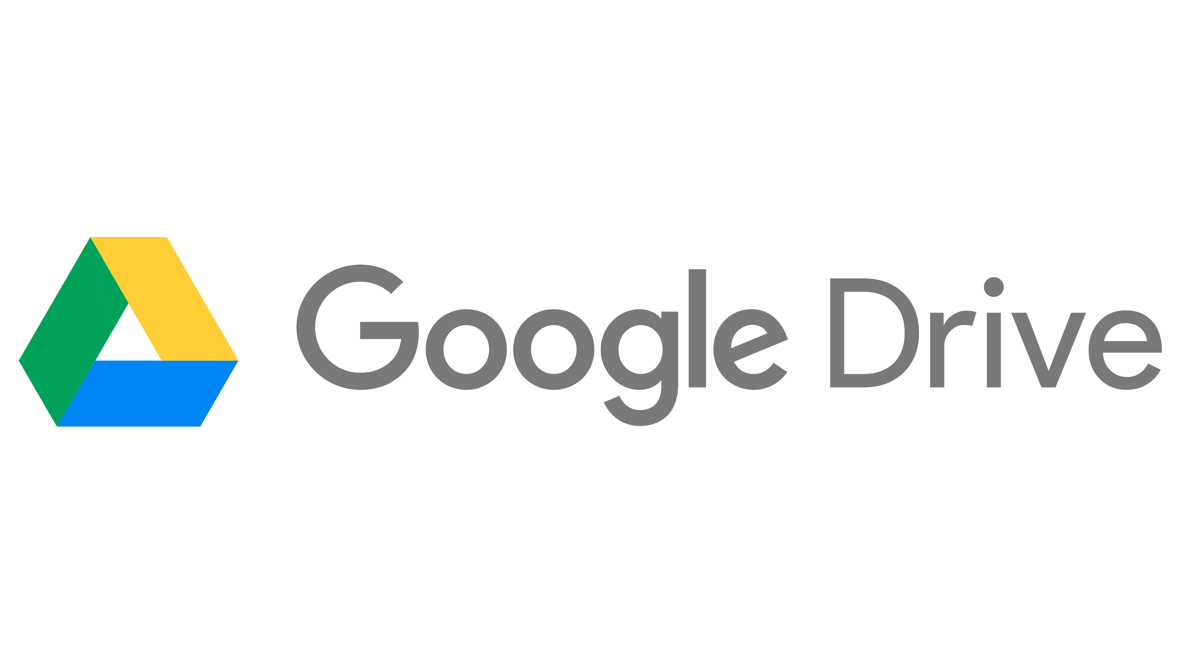 Google Drive logo with a triangular shape in green, yellow, and blue colors next to the text 'Google Drive'.