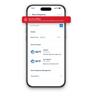 Offline feature of the StormShield platform for storm response