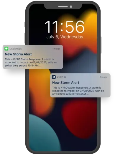 Instant SMS and push alerts during storm response