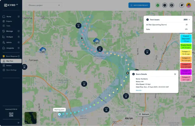 ArcGIS map to track the storm path in storm response