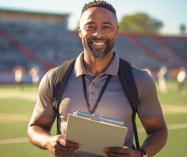 Coach on the field
