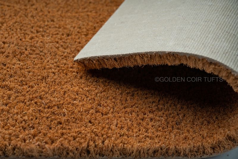 Latex-backed coir doormat