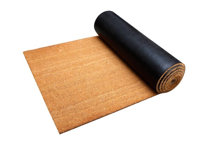 PVC-backed coir roll for cutting custom-sized mats