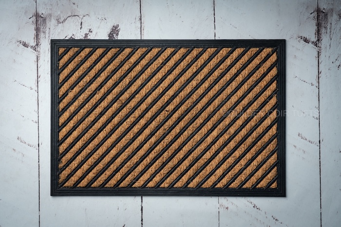 Panama mat woven from natural coir fibre for entrance use