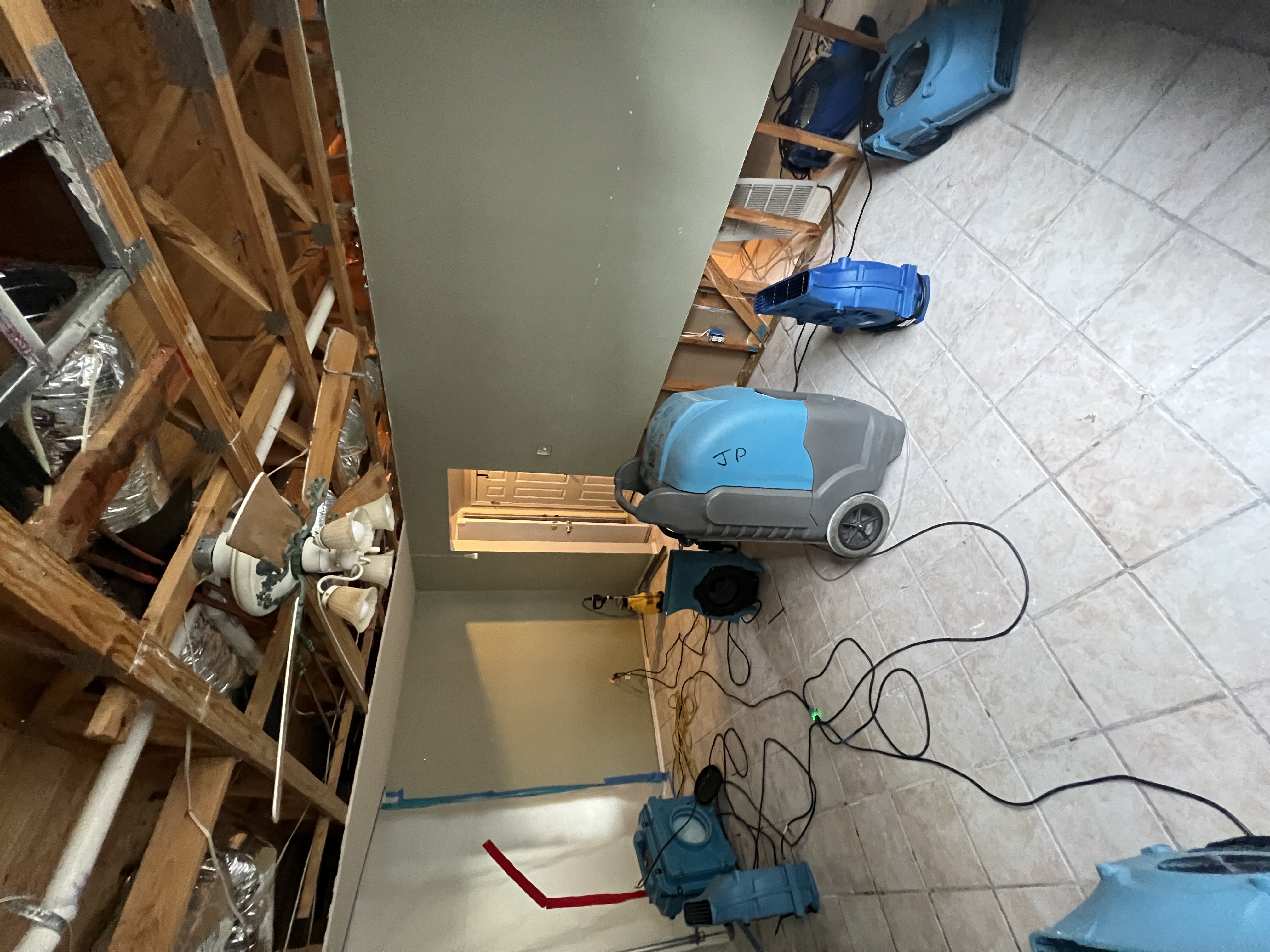 Water damage to the dining room