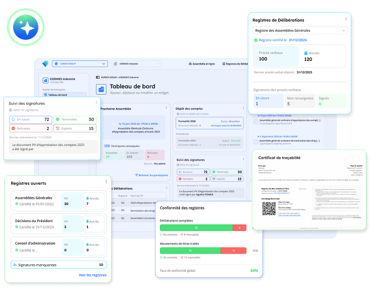 Gestion des registres des assemblées générales dématérialisés sur Axiocap