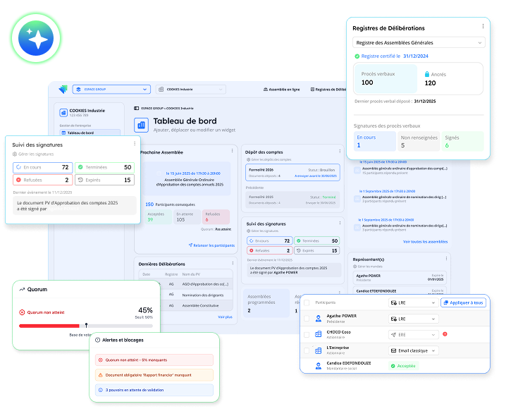 Gestion des assemblées générales en ligne et autres réunions sur Axiocap