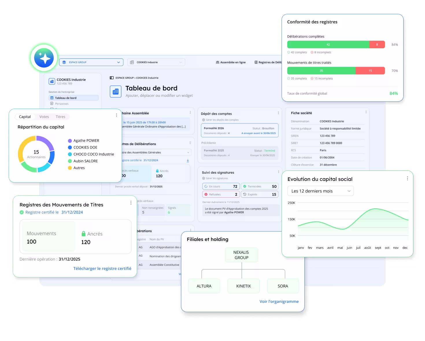 Gestion des mouvements de titres en ligne et registres des mouvements de titres dématérialisés sur la solution Axiocap