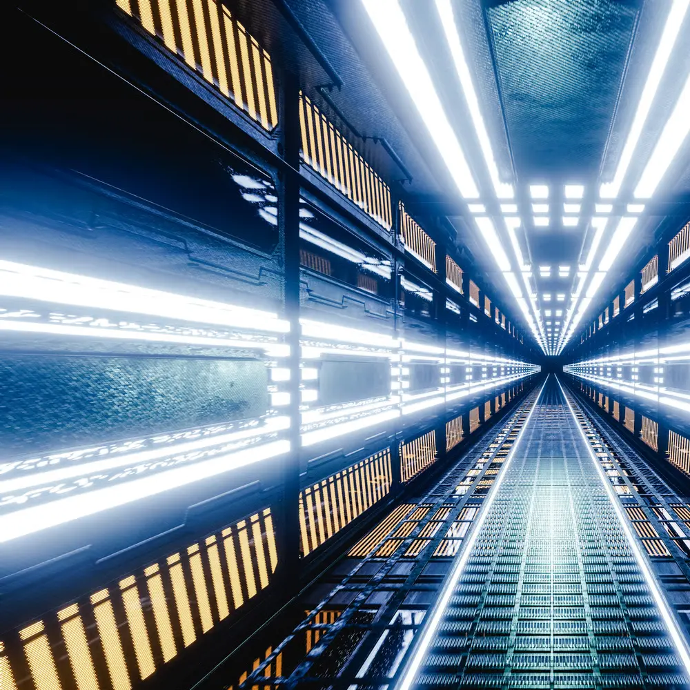 High-performance computing server racks supporting advanced data processing and scientific research.