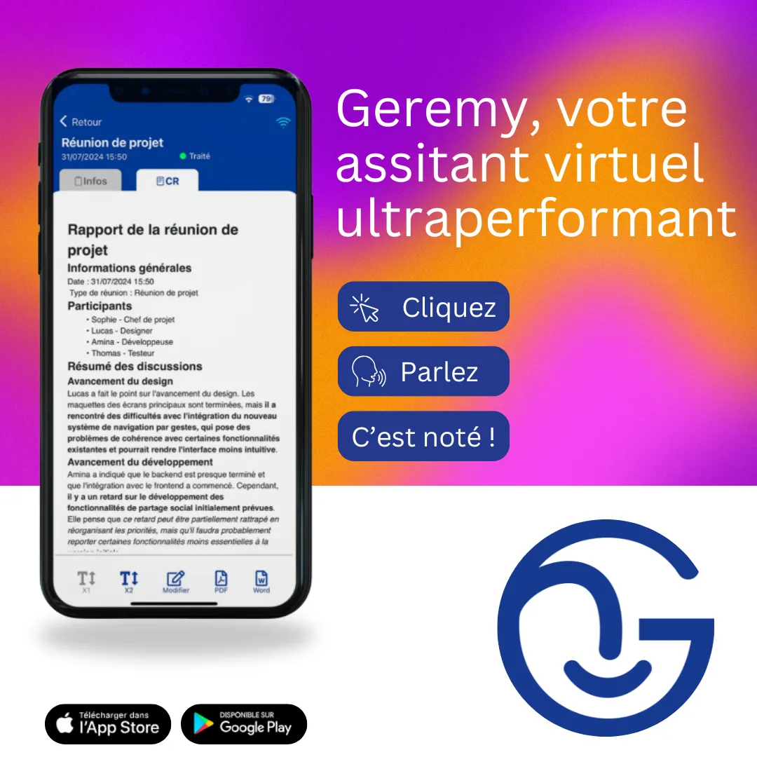 Révolution dans la gestion de vos réunions avec GEREMY