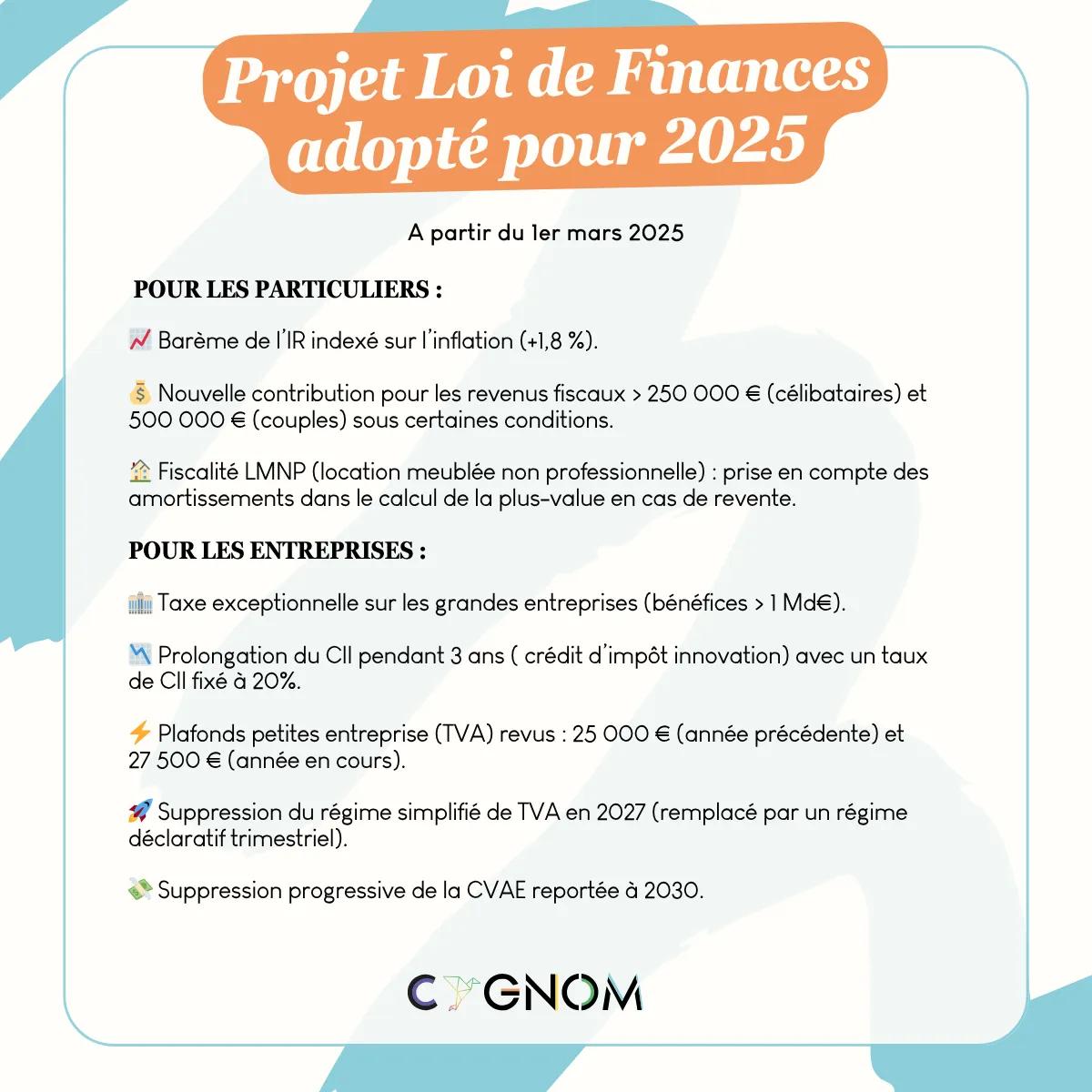 PROJET LOI DE FINANCES