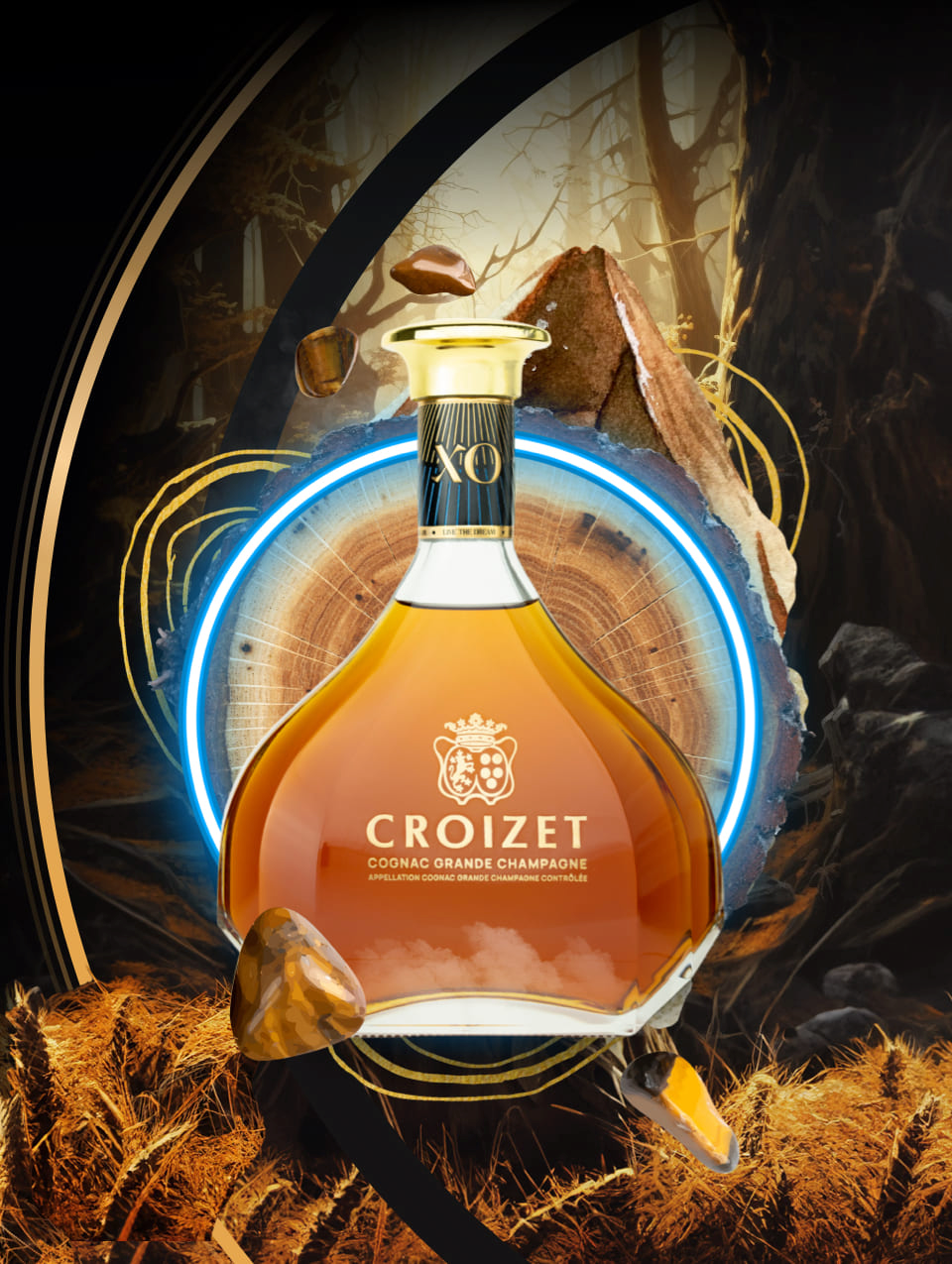 Croizet XO cognac bottle from the Elysium Collection