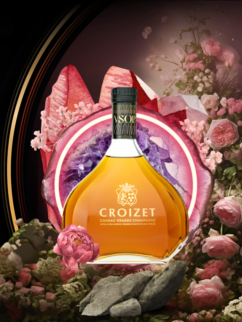 Croizet VSOP cognac bottle from the Elysium Collection
