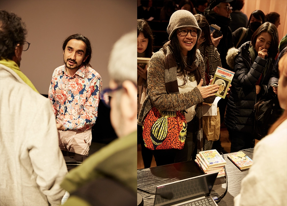 (À gauche) Bruna Pham. (À droite) Échange avec le public lors de la conférence Le monde du shojo.