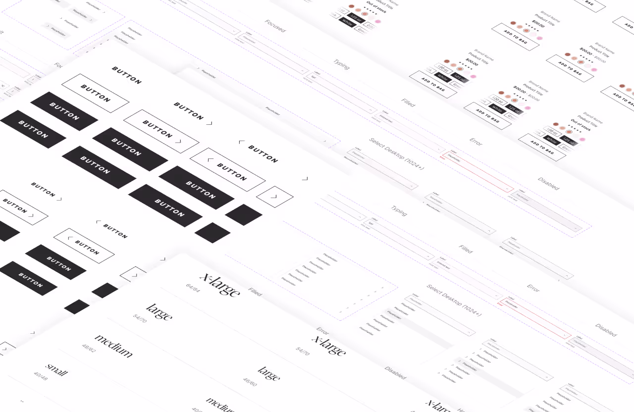 A high-angle, slightly blurred view of a digital user interface (UI) element kit