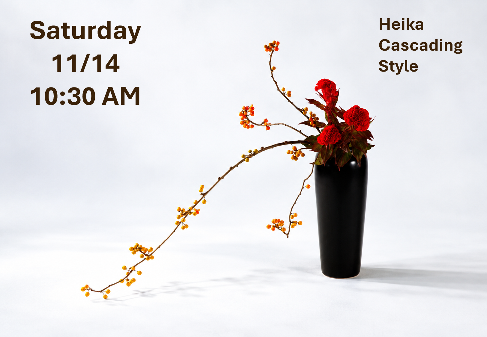 Central Ohio Ohara Ikebana 2026-11-14 Heika Kasui-kei - Cascading Style Lesson (Sat 11/14/26 10:30 AM)