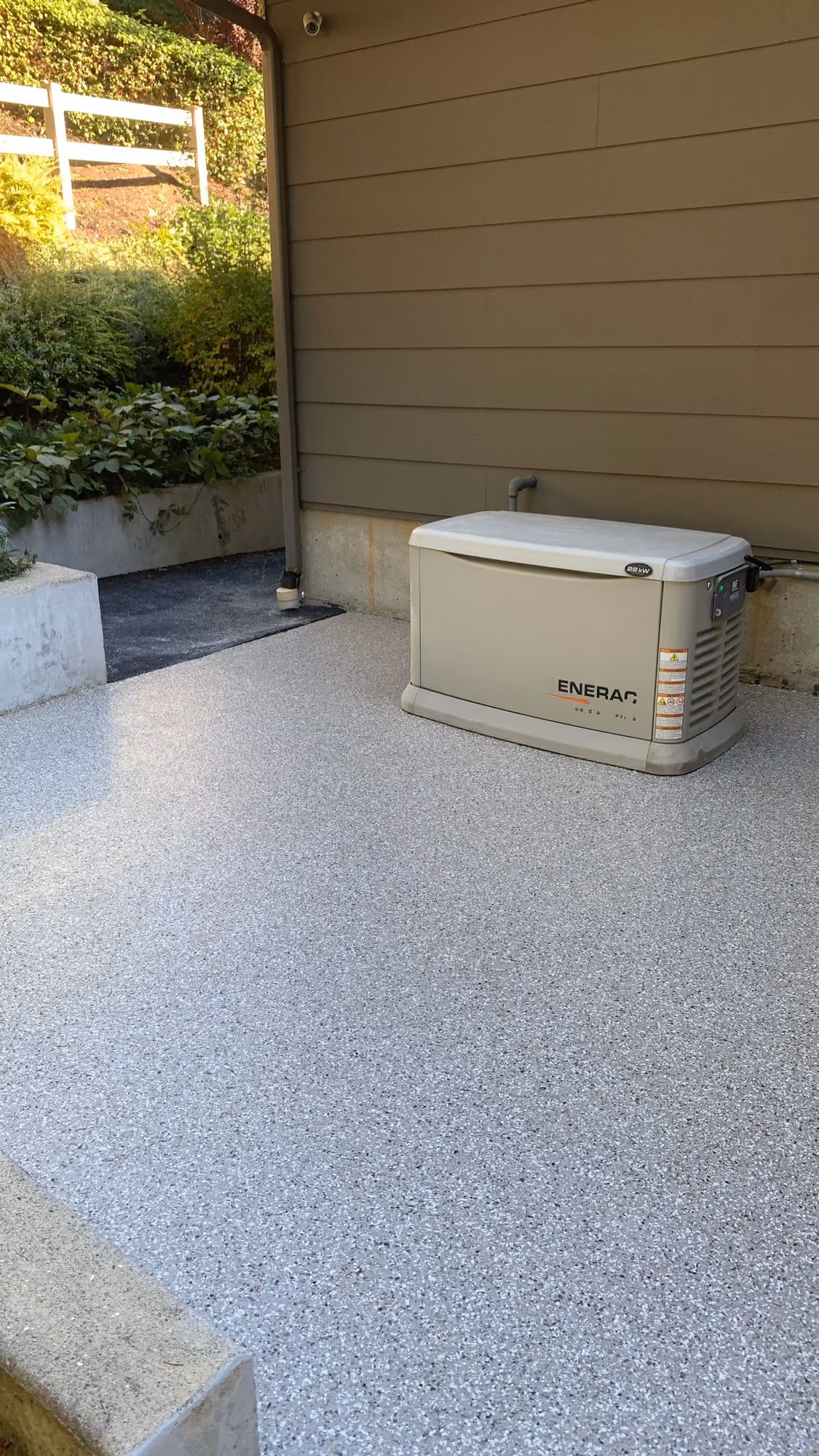 Pebble Beach Evolution epoxy flake floor by Cascade Concrete Coatings