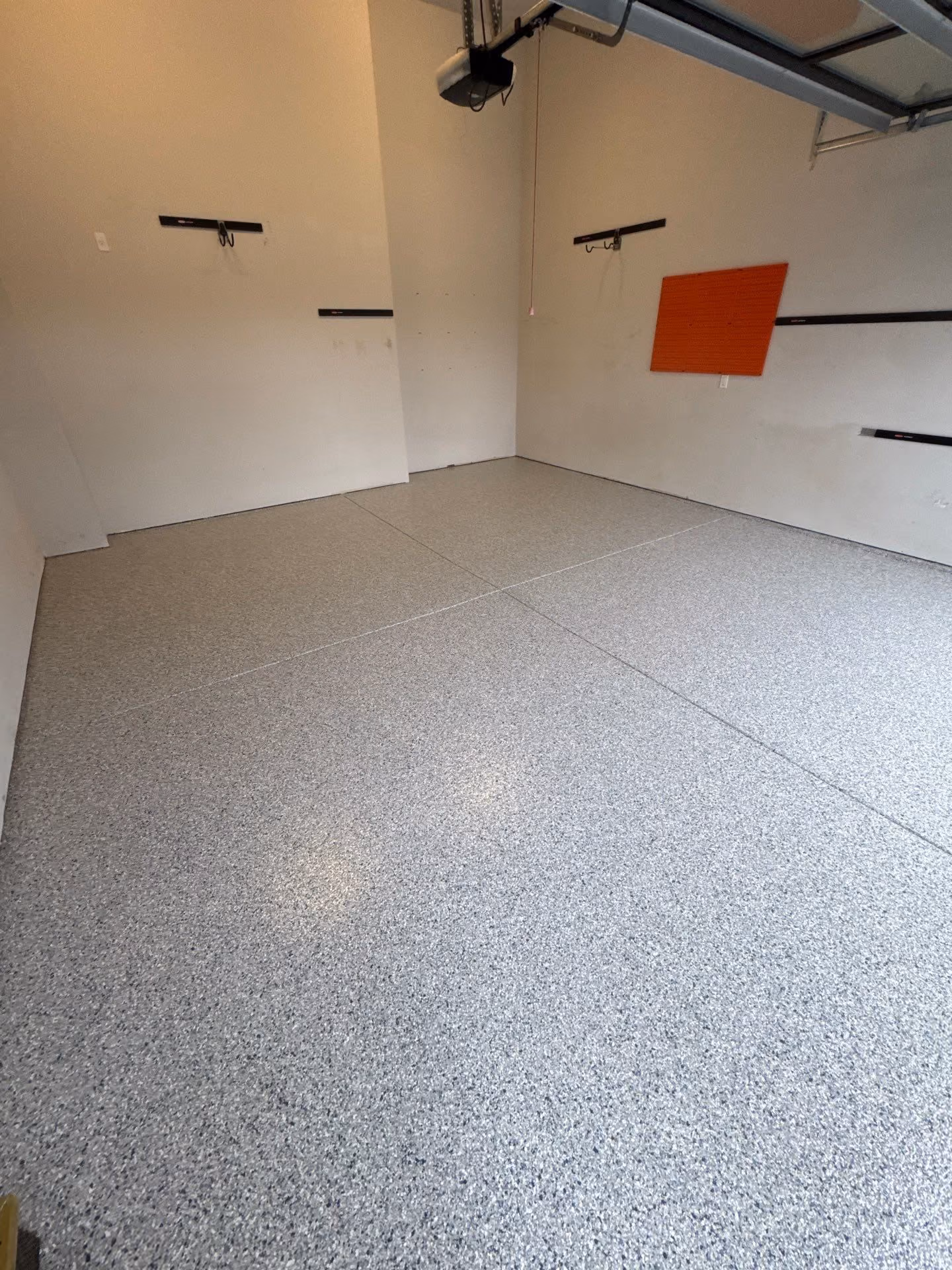 Tidal Wave Evolution epoxy flake floor by Cascade Concrete Coatings