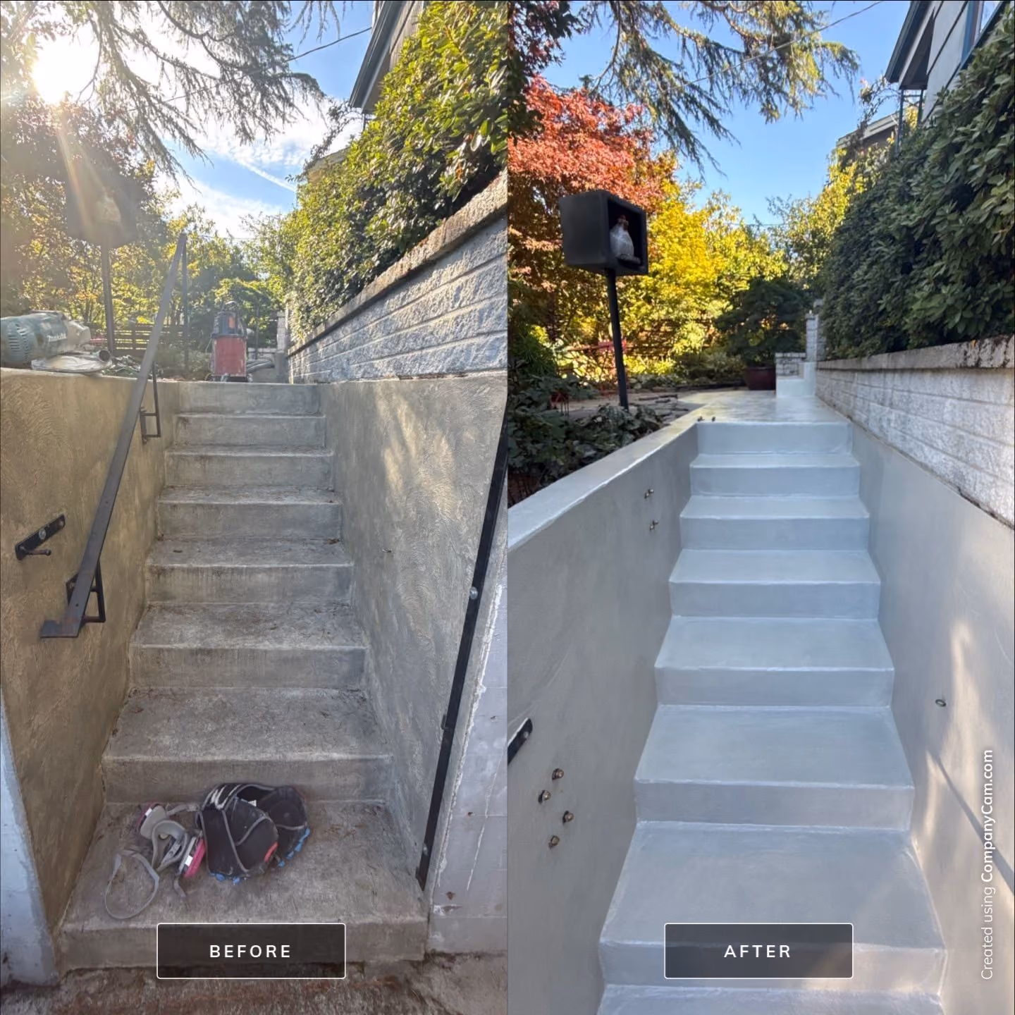 Solid Light Grey epoxy floor by Cascade Concrete Coatings