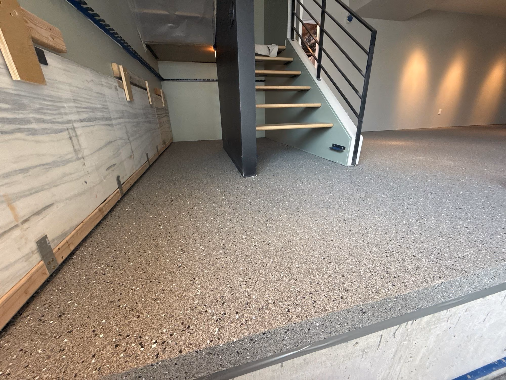 Slate Hybrid Terrazzo epoxy flake floor by Cascade Concrete Coatings