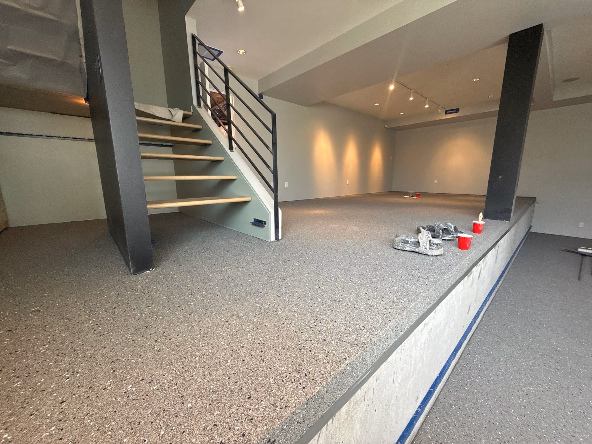Slate Hybrid Terrazzo epoxy flake floor by Cascade Concrete Coatings