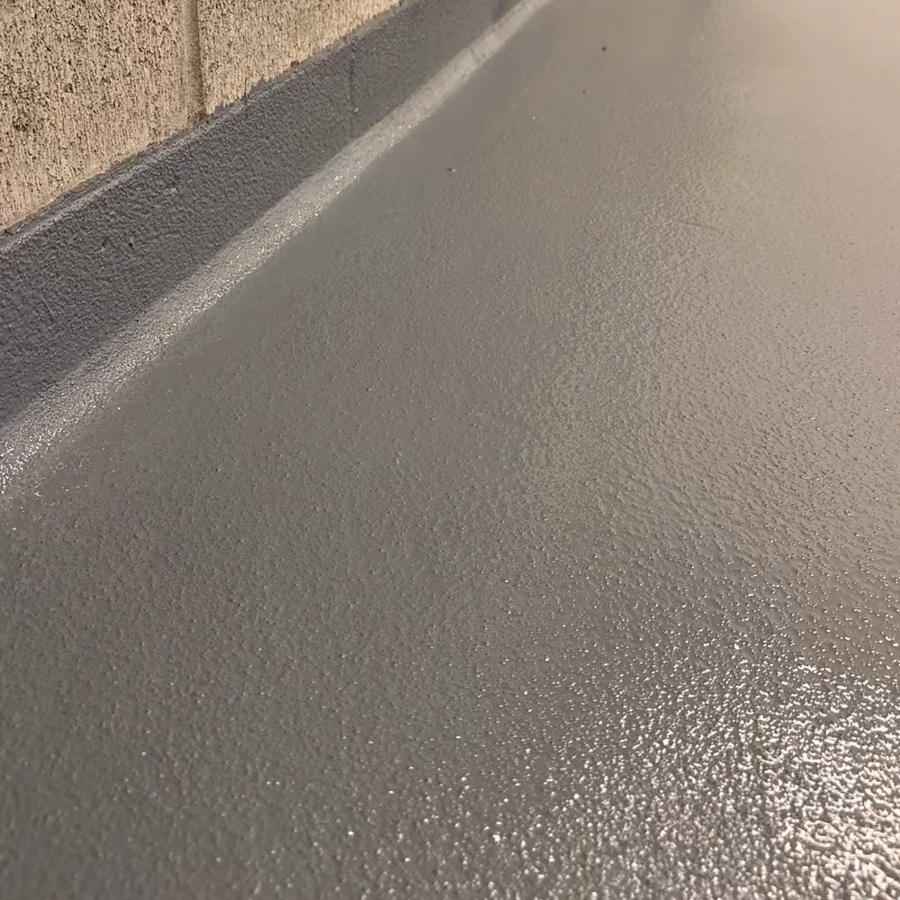 Medium Grey solid floor coating with cove base